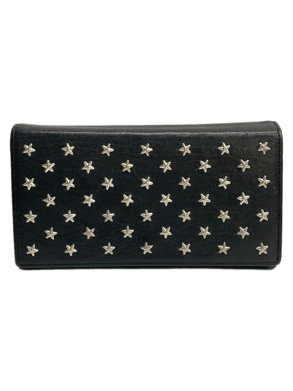 Saint Laurent Paris Wallet Black Studs Star Flap Leather